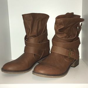 Brown Buckled Boots
